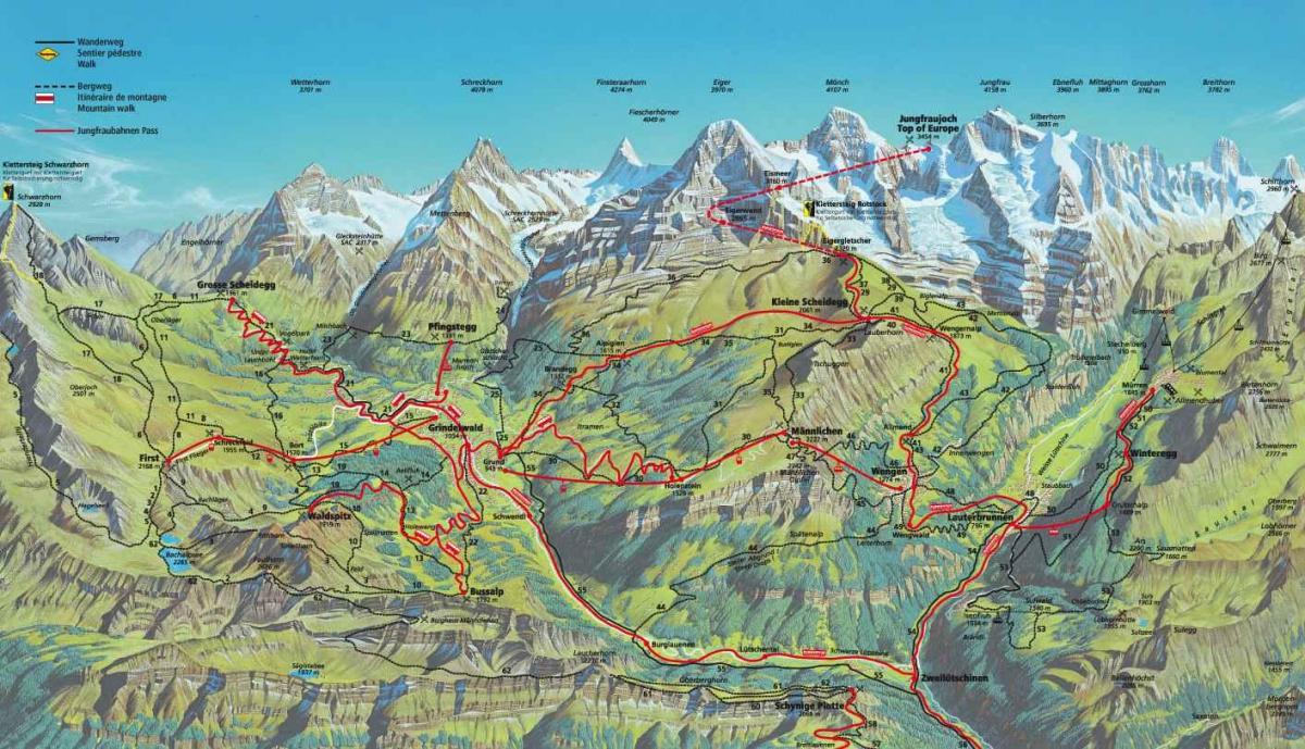 mapa de caminhadas mapa suíça