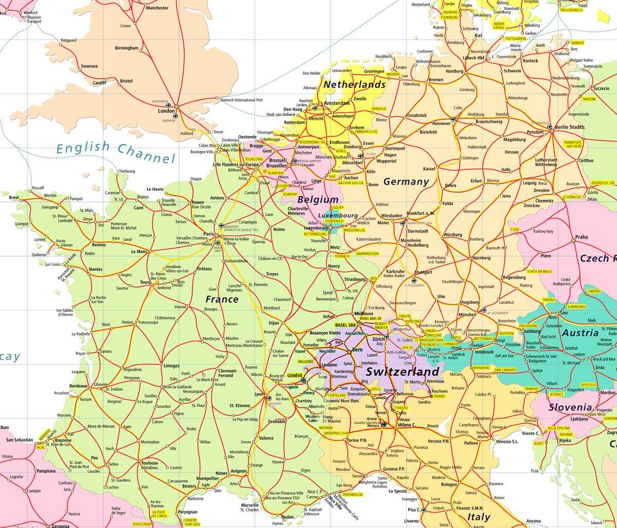 mapa da eurail mapa suíça