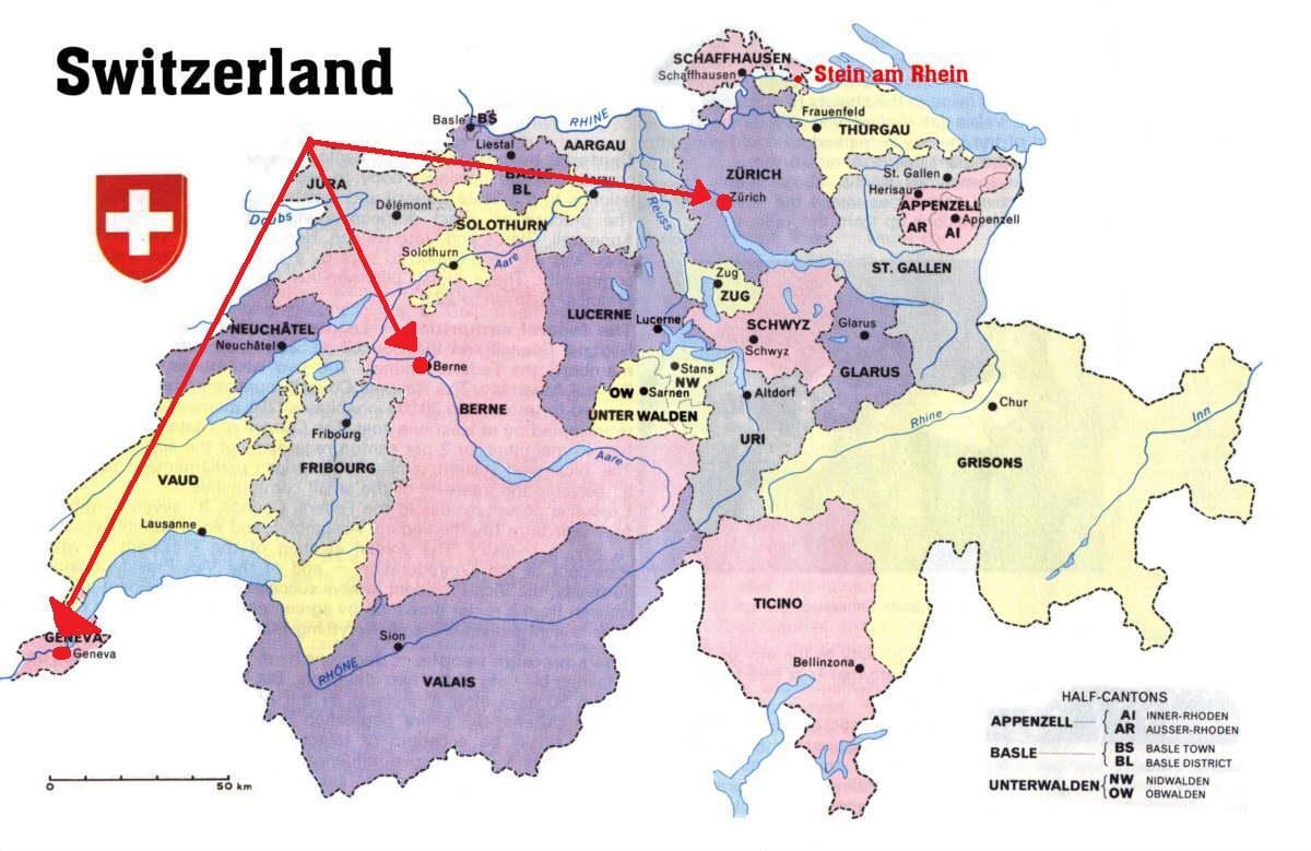 genebra, suíça mapa da europa