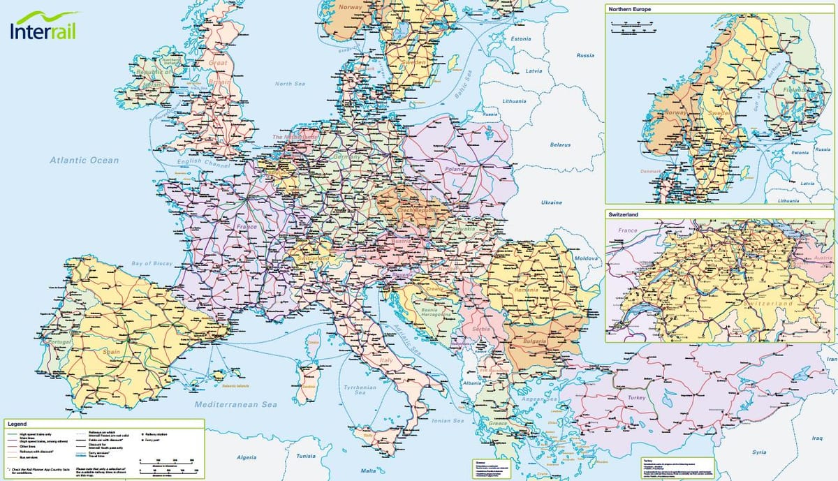 mapa de interrail suíça