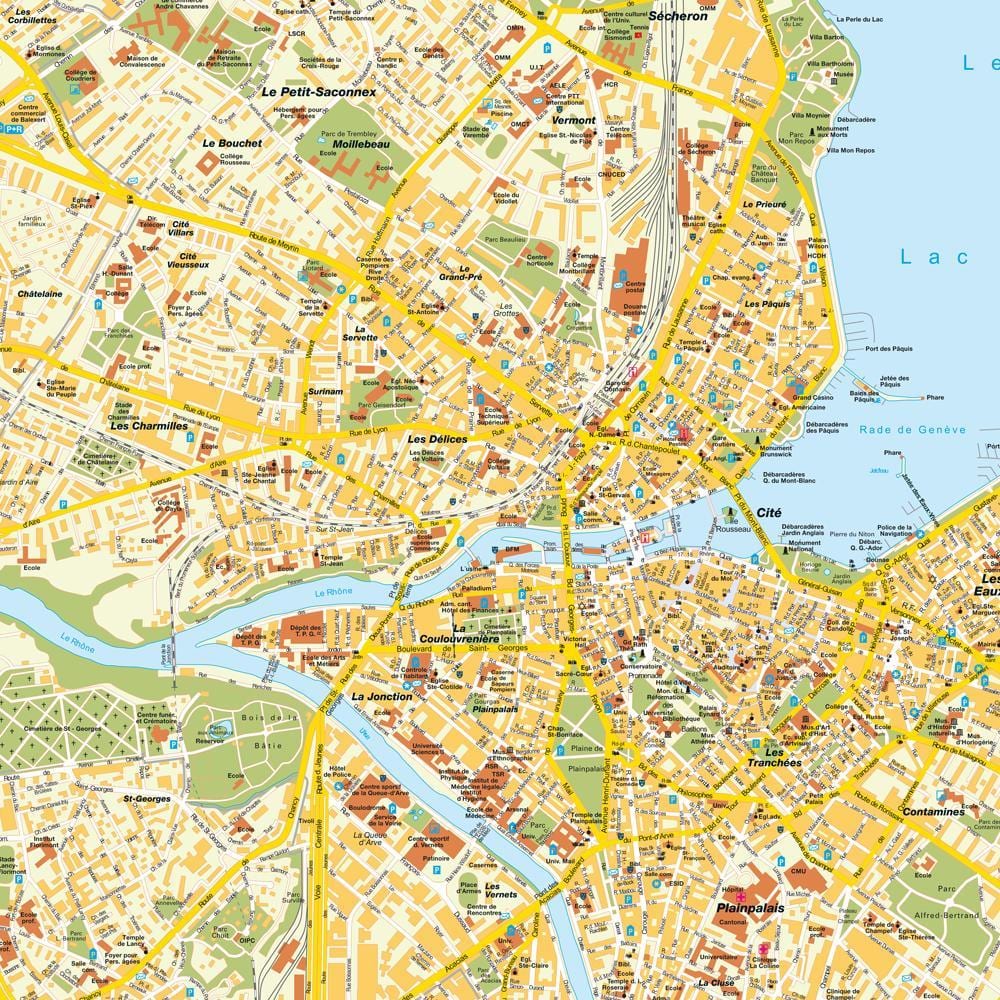 mapa de ruas de genebra, suíça
