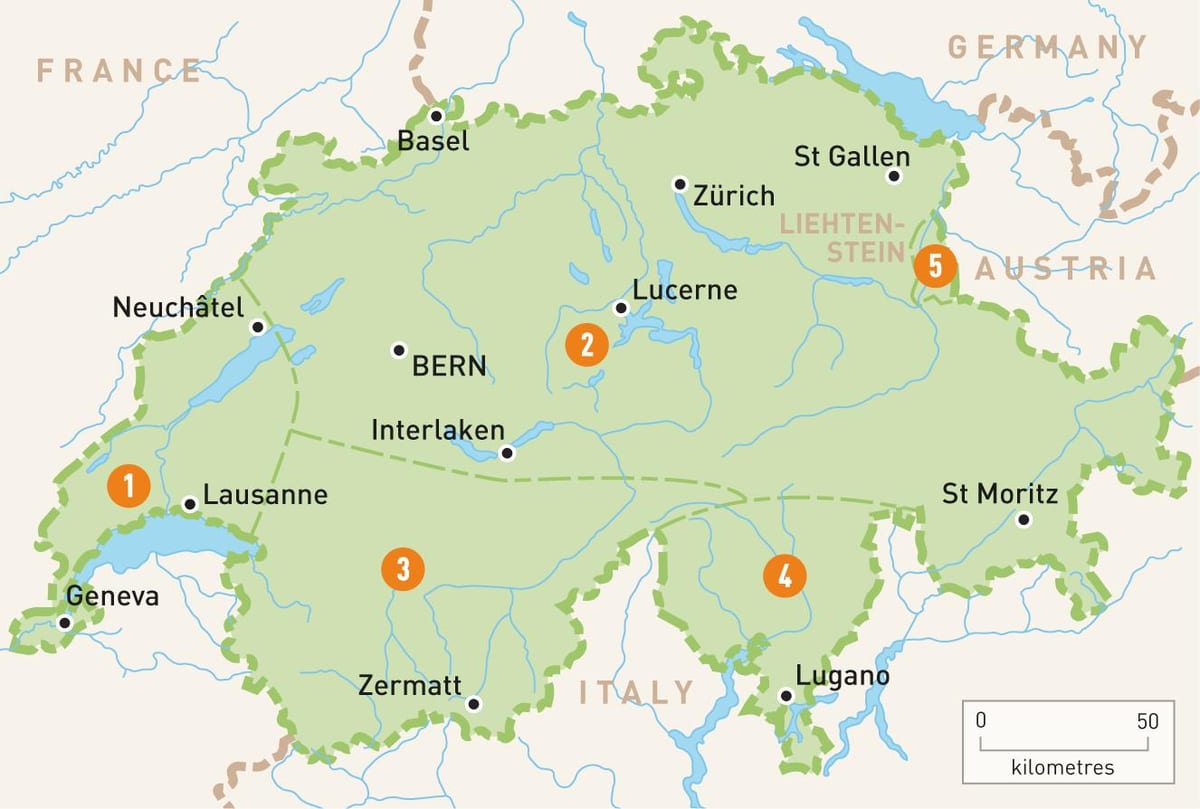 a suíça no mapa