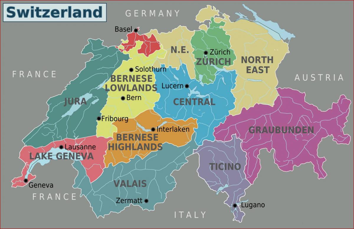 mapa do sul da suíça