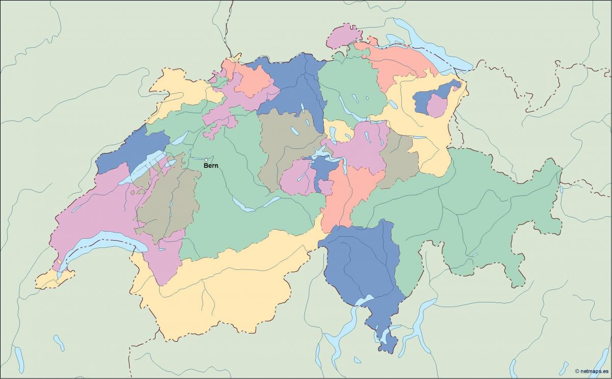 mapa da mapa político da suíça