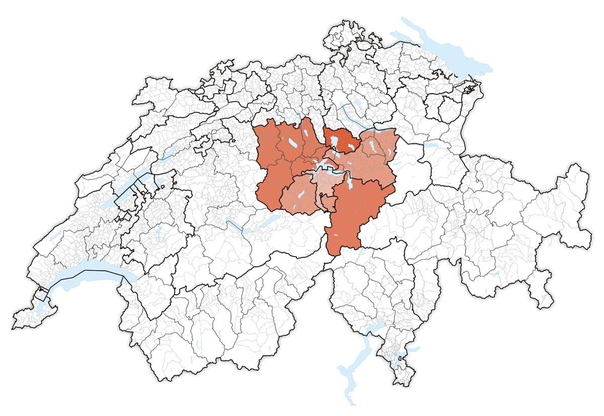 mapa da suíça central
