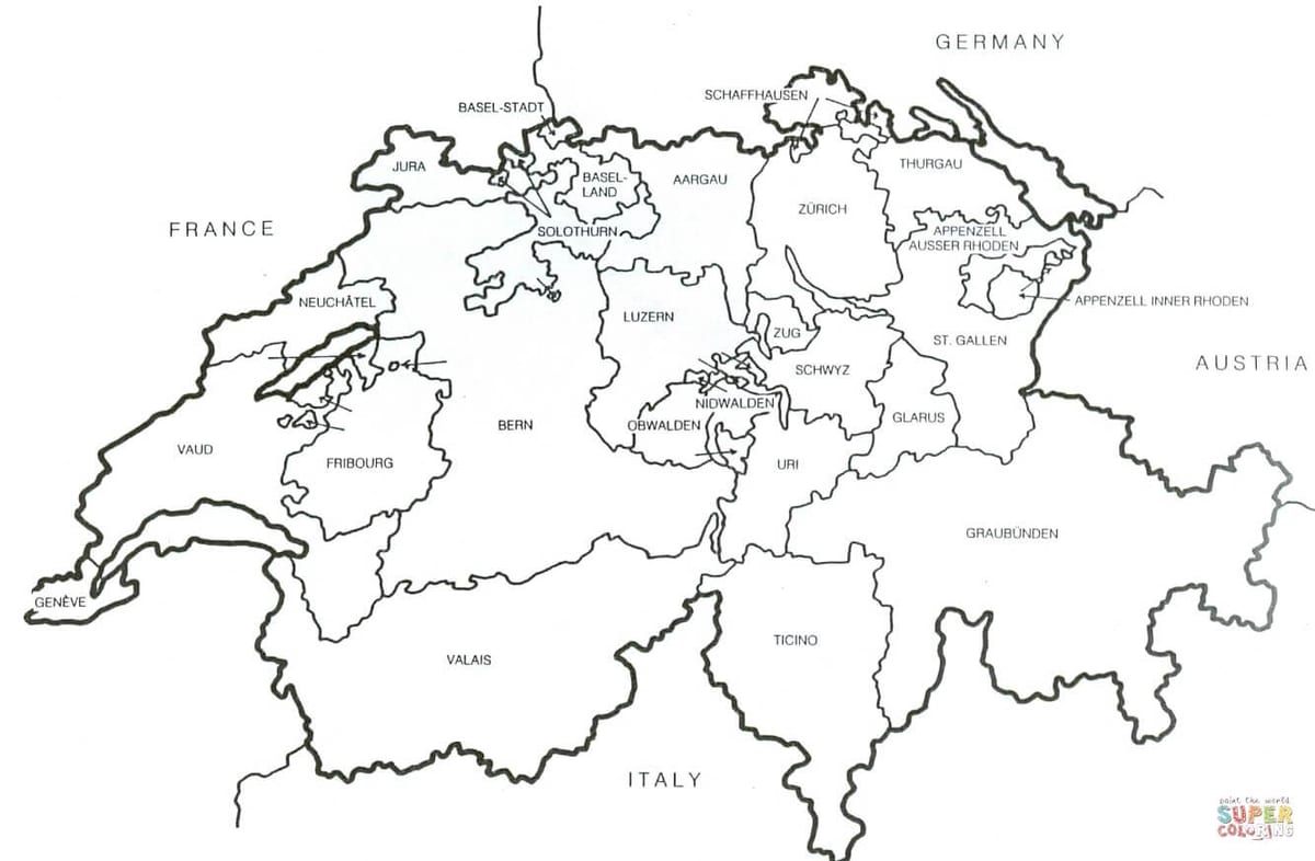 suíça mapa em branco