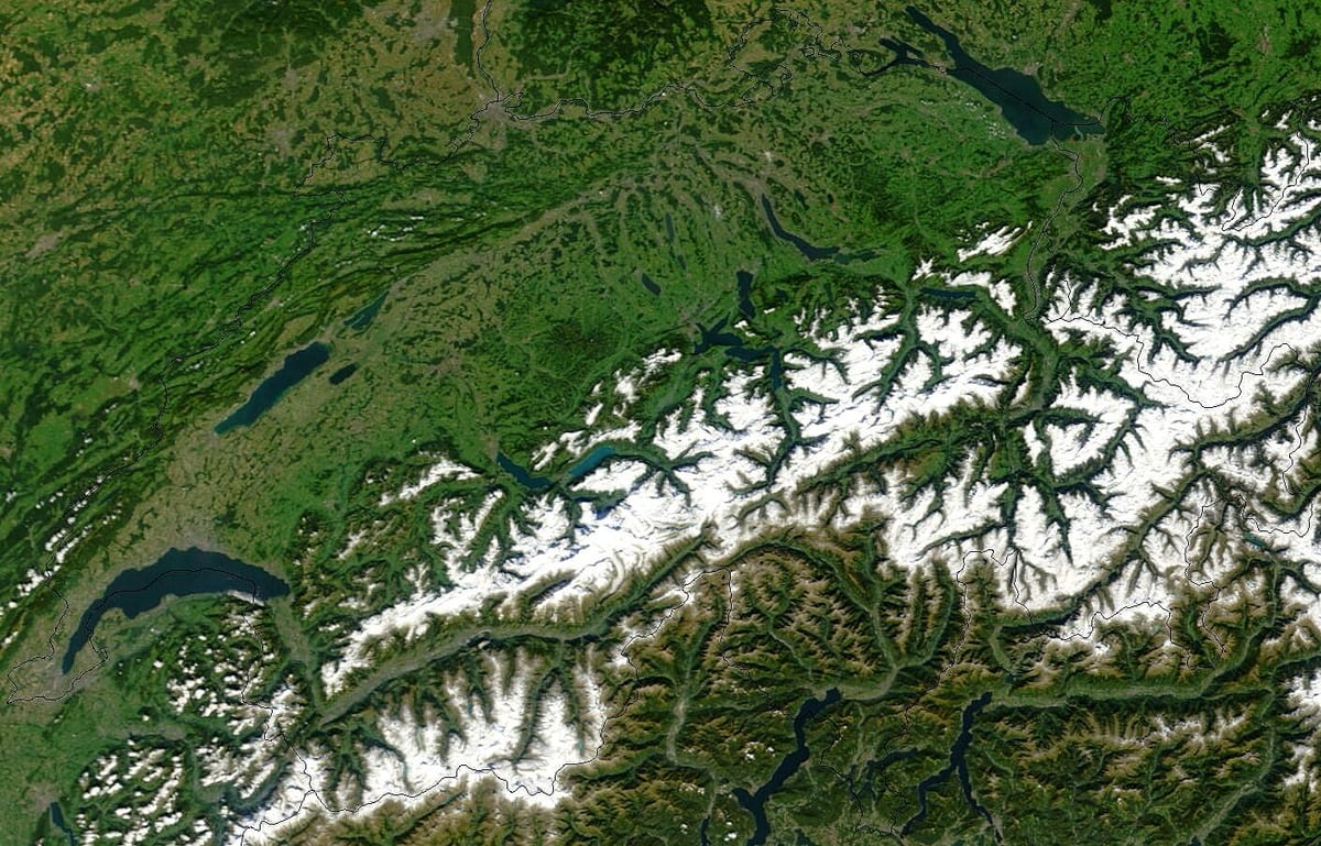 mapa de satélite suíça