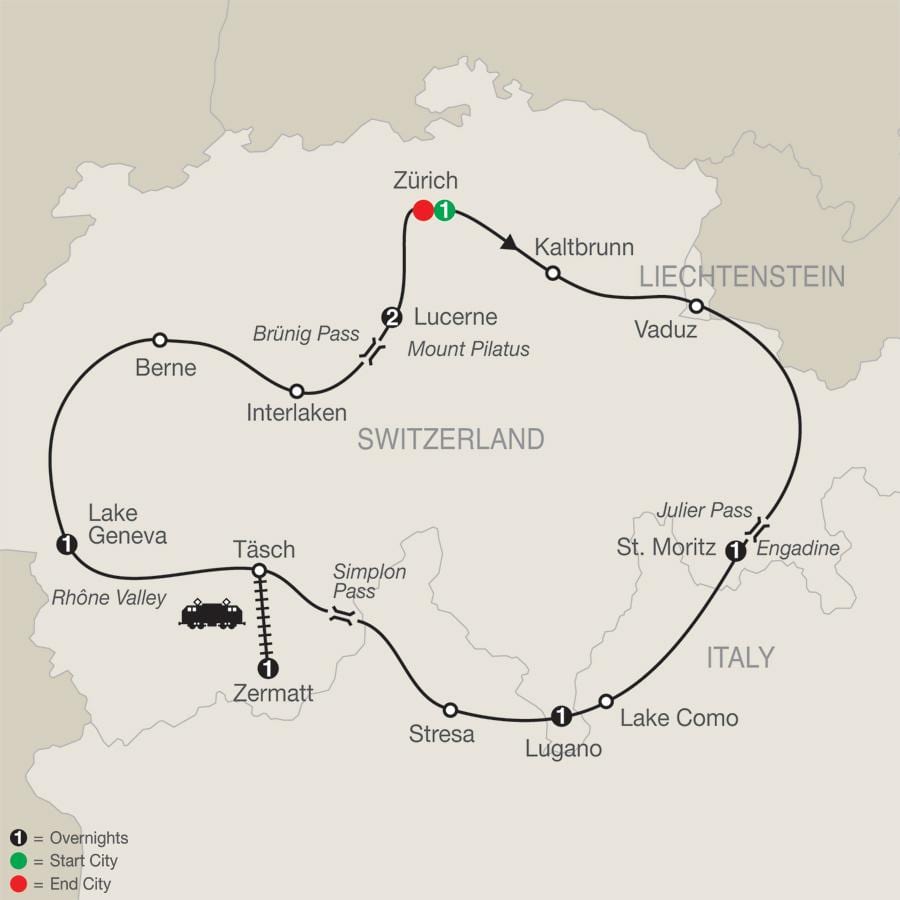 mapa de unidades de paisagem suíça
