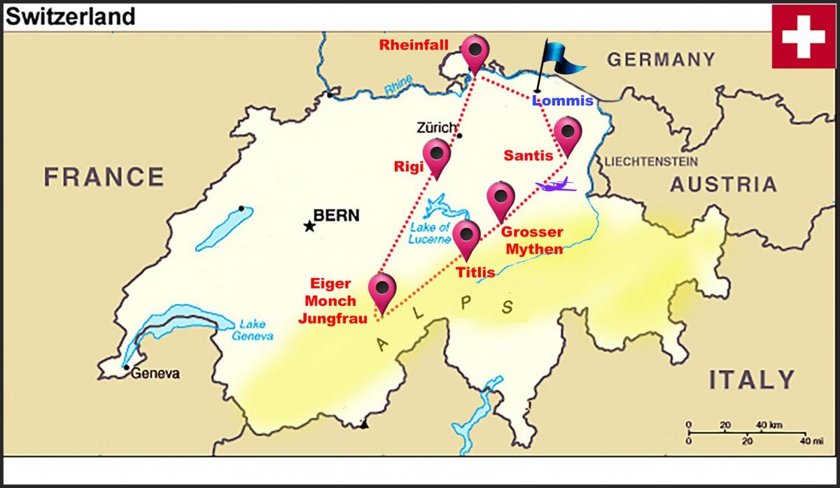 alpes suíços mapa suíça