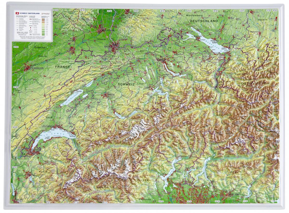 mapa da suíça 3d