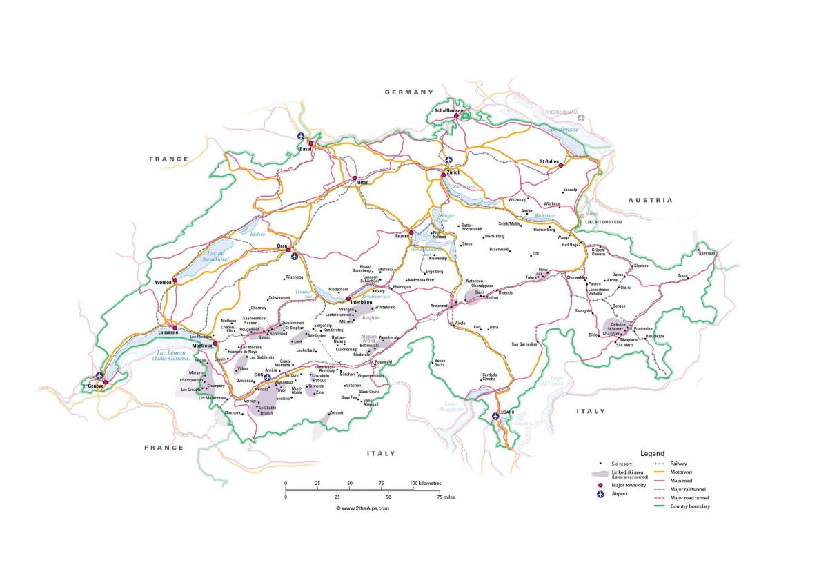 suíça atrações mapa