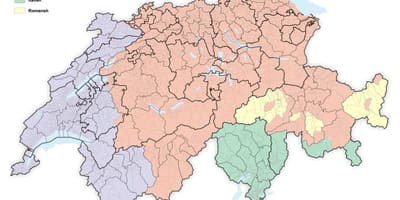 Mapa da suíça de idioma