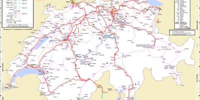 Viajar de trem na suíça mapa