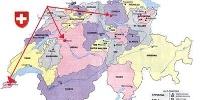 Genebra, suíça mapa da europa