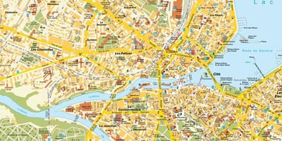 Mapa de ruas de genebra, suíça