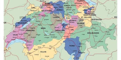 Mapa detalhado da suíça