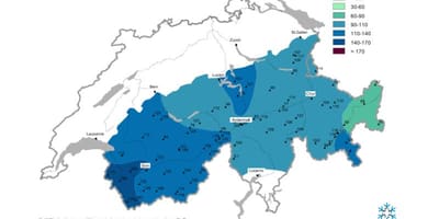 Mapa de neve mapa suíça