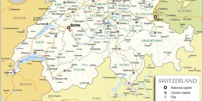 Aeroportos internacionais na suíça mapa