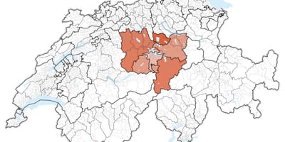 Mapa da suíça central 