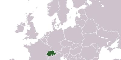 Suíça localização no mapa de europa