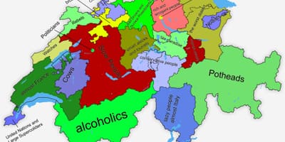 Mapa da suíça do cantão