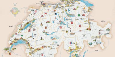 Atrações turísticas na suíça mapa