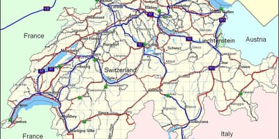 Mapa da suíça montanhas