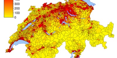 Suíça densidade populacional mapa
